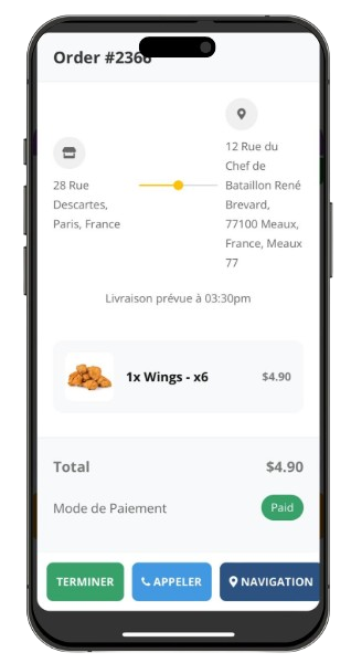 Aperçu de l'appli mobile